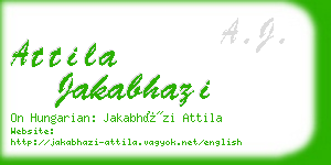 attila jakabhazi business card